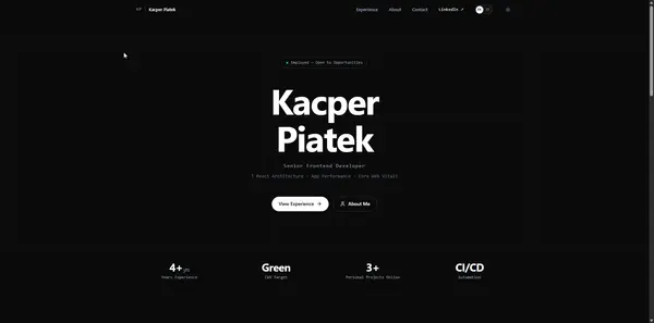Kacper Piatek Portfolio screenshot 1